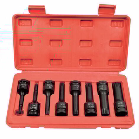 Coffret 8 douilles XZN à choc - carré 1/2"