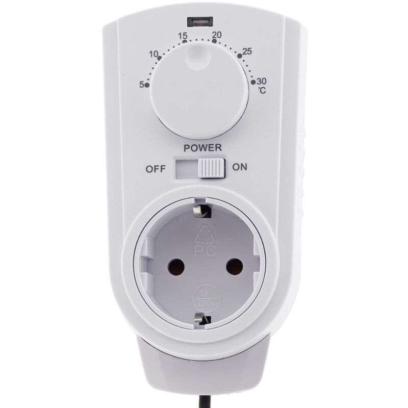 ChiliTec Analoges Steckdosen-Thermostat 230V mit externem Fühler I