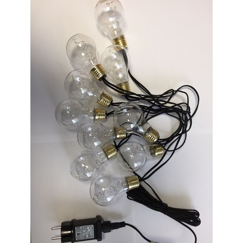 LED Party-Lichterkette 10er Birne 50 Dioden 2,7m warmweiß FHS 29357