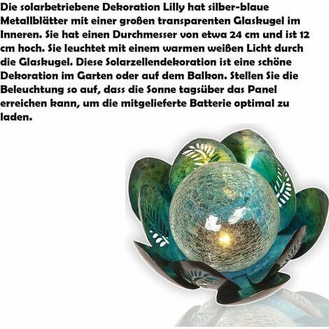 LED Solarlampe Lilly, Lotusblüte, Gartenbeleuchtung