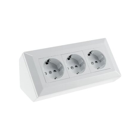 DELPHI Steckdosenblock 3-fach, Weiß, 250V/16A, Aufbaumontage (1/5)