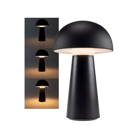 LED Tischleuchte Akku, Dimmbar, Touch Schalter, Schwarz