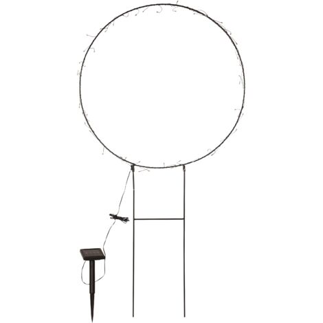 Großer Solar-Leuchtring ,Barlumi', 60 LEDs, Dämmerungssensor, schwarz, 100cm (1/5)