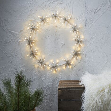 Outdoor Dekokranz ,Flower Ring', 12 Lichtquellen, 120 LEDs, transparent, warmweiß, Ø 50cm