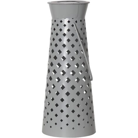 LED Solar-Laterne ,Romby', Metall, Dämmerungssensor, grau, 32cm