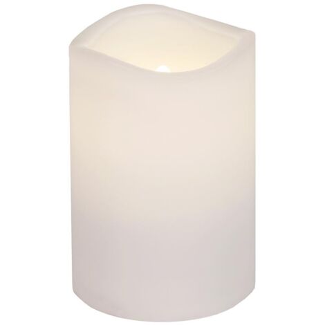 LED Stumpenkerze -Paul', Batterie und Timer, weiß, outdoor, H 11,5cm