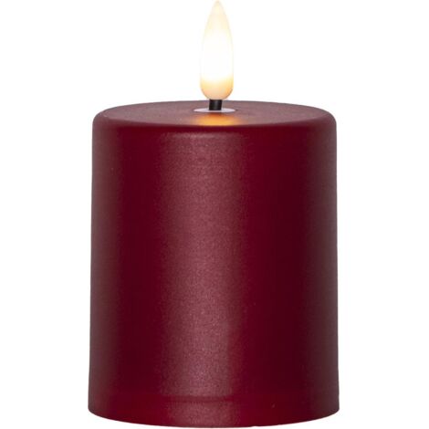 LED Grabkerze Paula flackernd Timer + Dämmerungssensor rot H10cm