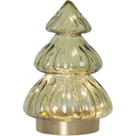LED Tischleuchte ,Abete aus Glas, Tannenbaum, Batterie, grün, H 18cm (1/5)