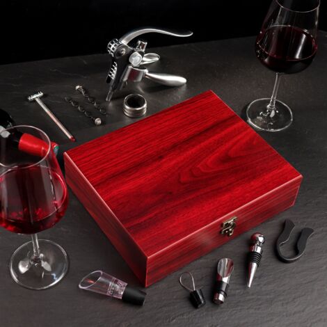 Geschenkset Wein in Holzbox 10teilig