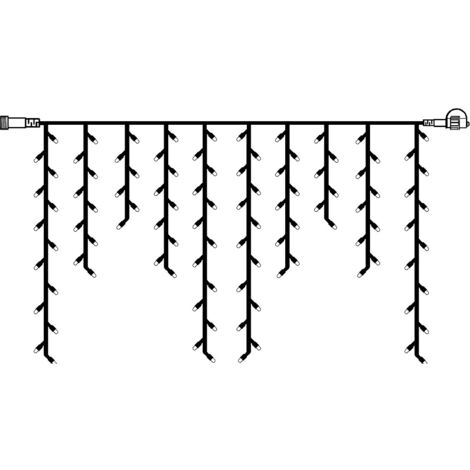 System Expo Eisregen-Lichterkette 2x1m 100 Leuchtmittel warmweiß, IP44