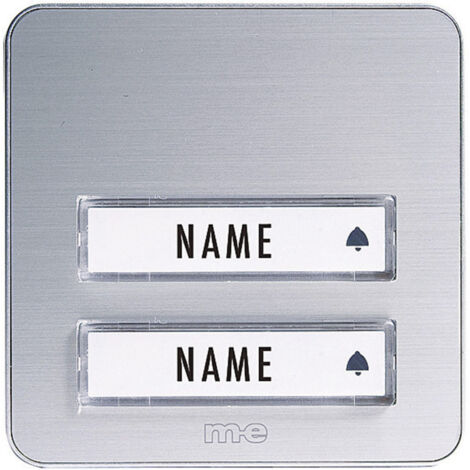 m-e modern-electronics KTA-2 A/S Klingelplatte mit Namensschild 2fach Silber 12 V/1 A