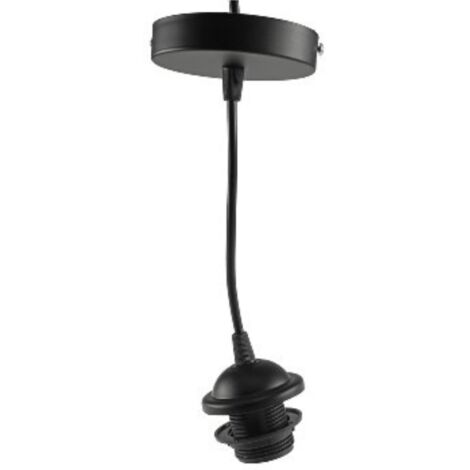 Hängeleuchte mit E27 Fassung, 80cm Kabel Ø 40mm für Lampenschirme, schwarz
