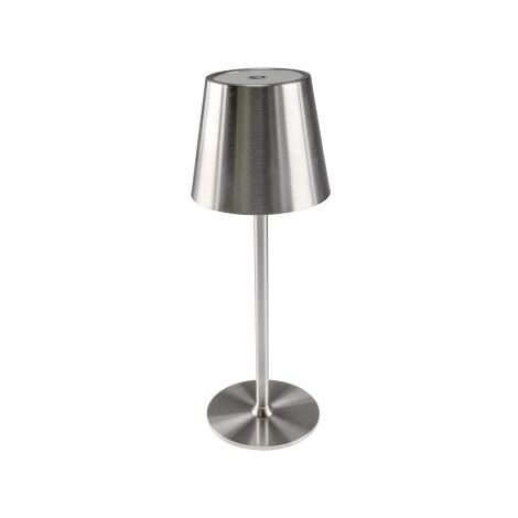 ChiliTec Tischleuchte Akku Dimmbar USB aufladbar Edelstahl Silber