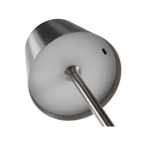 ChiliTec Tischleuchte Akku Dimmbar USB aufladbar Edelstahl Silber