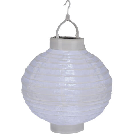 LED Solar-Lampion ,Festival', Dämmerungssensor, outdoor, 22cm, weiß