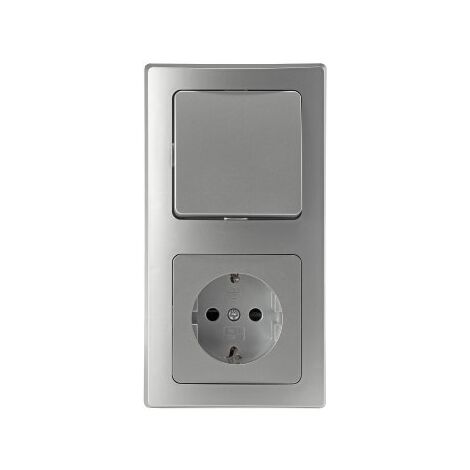DELPHI Starter Steckdo.+ WS+ Rahmen 250V/ 16A, Steckanschluss, silber