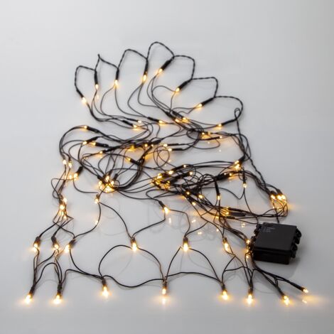 Netz LED-Lichterkette ,Akku', Batterie, warmweiß, outdoor, 80 LEDs, 150 cm