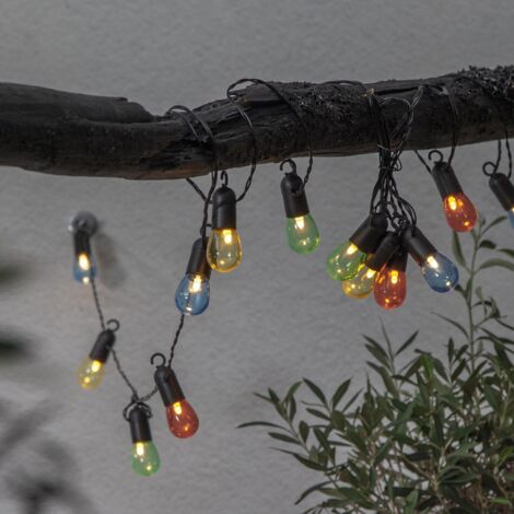 Outdoor-Lichterkette , Small Hooky', Netzbetrieb, 16 Lichtquellen, buntes Licht, L 450cm