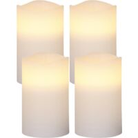LED Blockkerzen -May', naturweiß, Echtwachs, 4er-Set