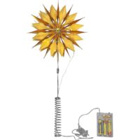 Baumspitzen-Papierstern "Flinga", gold, 10 LED,