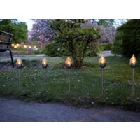 technik@all LED-Solar-Fackel 'Olympus', Edelstahl, 6er Set,