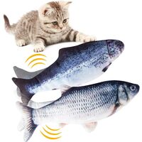 Jouet pour chat 2 pièces, jouet de poisson électronique de simulation réaliste, jouet pour chat poisson en mouvement USB chargement chaton joue