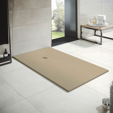 Receveur de douche en résine Largeur 80 Moka Ral 1019 80x150 cm (1/5)