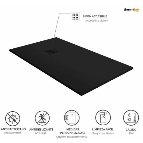 Receveur de douche en résine Largeur 100 Crème Ral 1013 100x150 cm