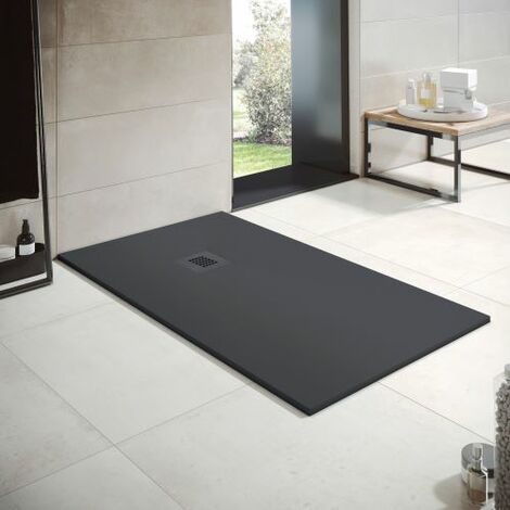 Receveur de douche en résine Largeur 100 Graphite Ral 7016 100x140 cm (1/5)