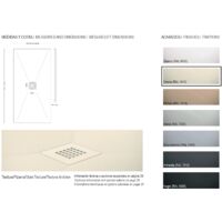 Receveur de douche en résine Largeur 110 Graphite Ral 7016 110x110 cm