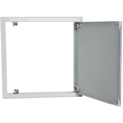 Trappe de visite métallique laquée blanche Semin - 200 mm x 200 mm -  ouverture poussez/lâchez - accès aux gaines techniques et conduites pour  murs et