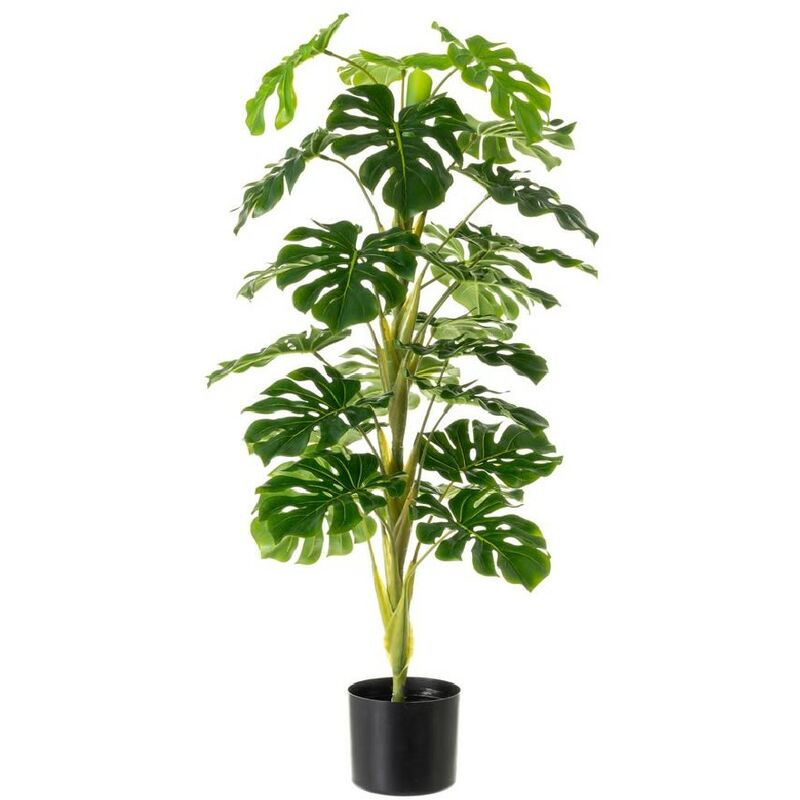 Planta Artificial Lolahome verde 45x100cm polietileno tipo monstera 100 wadiga de 45x100