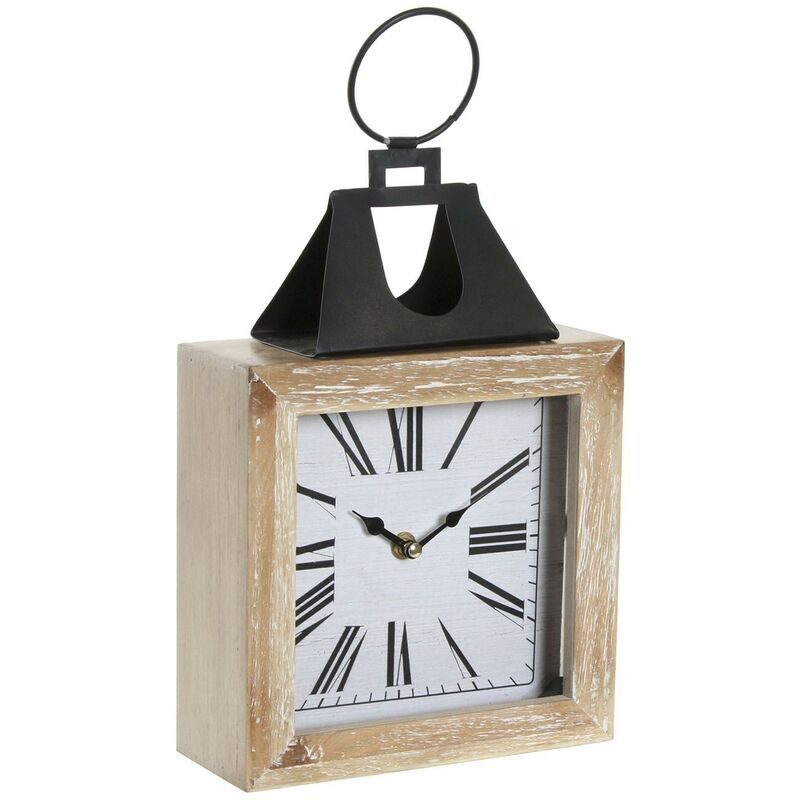 Reloj Sobremesa Metal negro y mdf acabado envejecido 20 x 36 8 cm mesa la marca dkd home decor tradicional s3016696