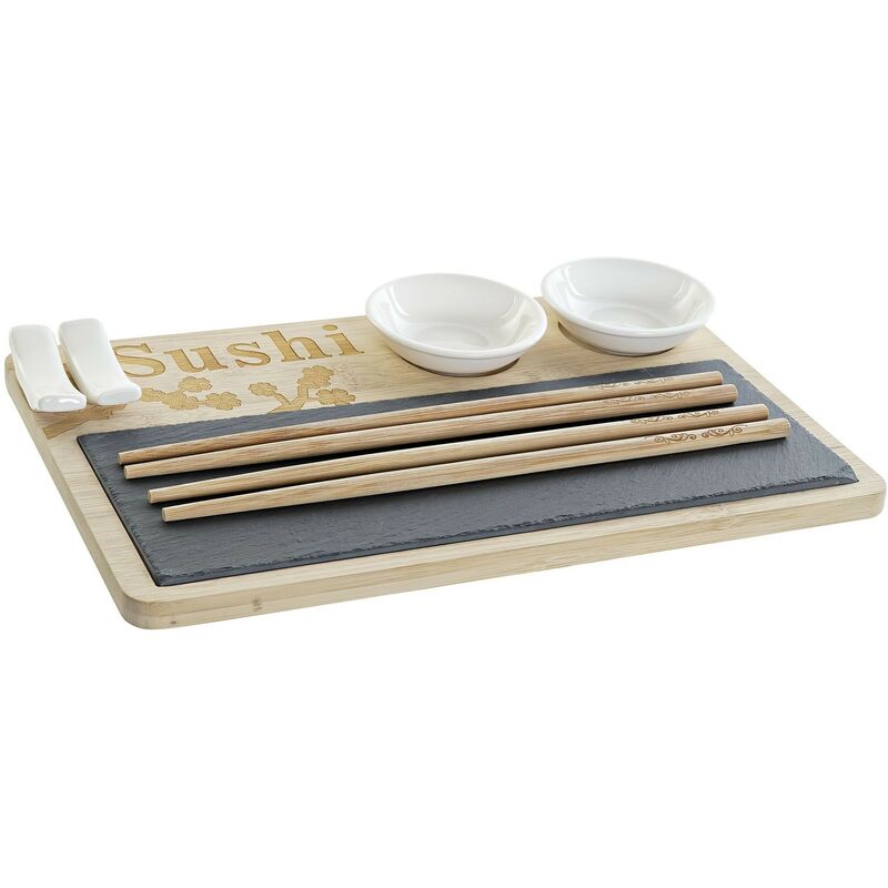 Set Sushi En con pizarra natural y negro 285 x 185 cm gift decor completo 29x19