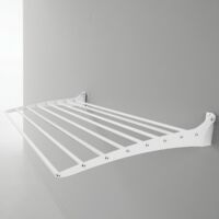 Étendoir à linge mural, Séchoir à linge mural et pliable en aluminium et acier, Foxydry Fold 80 cm Blanc
