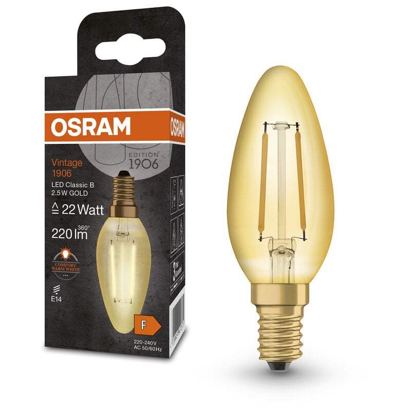 Ampoules E14  Osram Flamme Led E14 1,5W 827 Retrofit Transparent