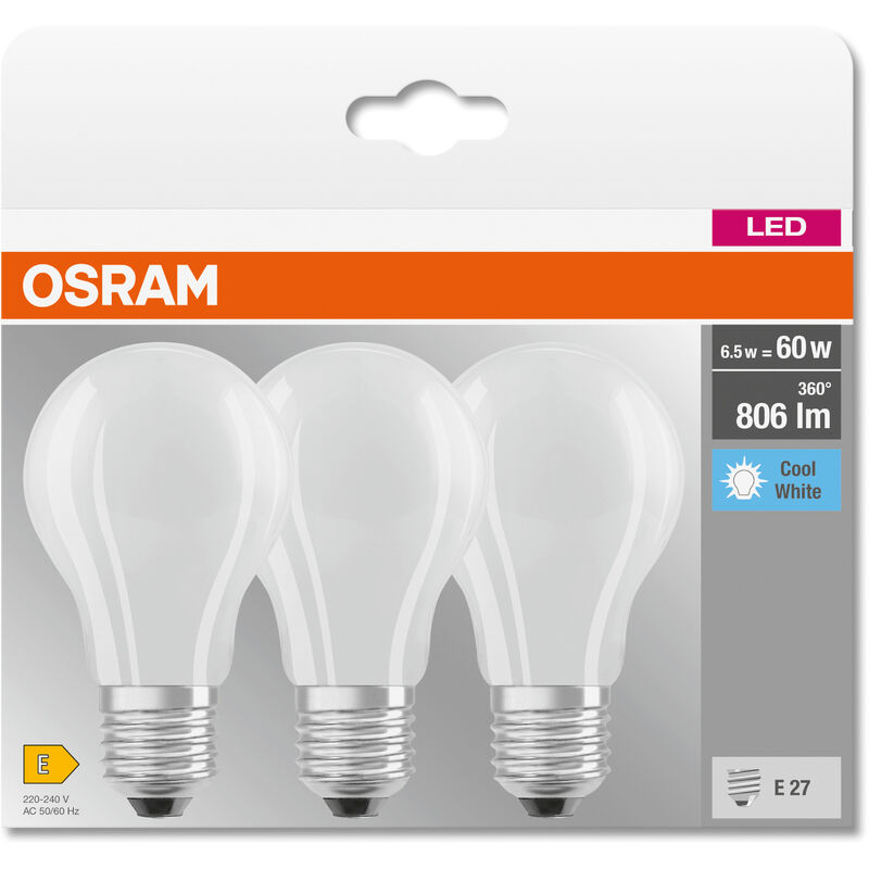 OSRAM LED BASE Classic A60, ampoules LED à filament dépoli en ...
