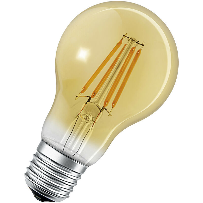 LEDVANCE Lampe LED intelligente avec technologie WiFi, E27-base, verre doré  ,Blanc chaud (2400K), 680 Lumen, Remplacement de la traditionnelle 53W- Ampoules 1-Pack