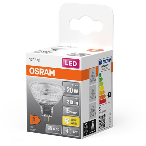 Ampoule à réflecteur LED OSRAM SPOT MR16 GL 20, 2,6W, 200lm