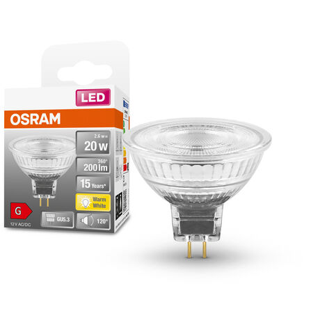 Ampoule à réflecteur LED OSRAM SPOT MR16 GL 20, 2,6W, 200lm