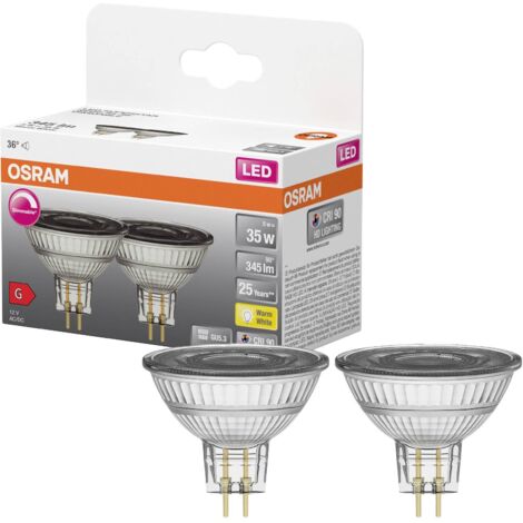 OSRAM HOMELIGHTING 4099854103377 LED CEE G (A - G) GU5.3 réflecteur 5 W = 35 W blanc chaud (Ø x H) 50 mm x 50 mm 2 pc(s) Q515133 (1/5)