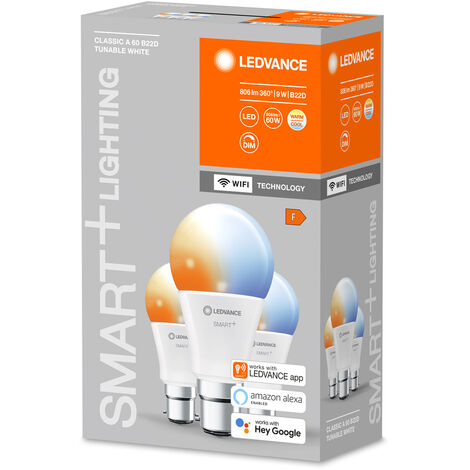 LEDVANCE Lampe à Réflecteur LED Intelligente Avec Technologie WiFi, Base GU10, Couleur De La Lumière Variable (2700-6500K), Couleurs RVB Variables, Dimmable, Remplacement 32W, SMART SPOT RVB,lot De 3