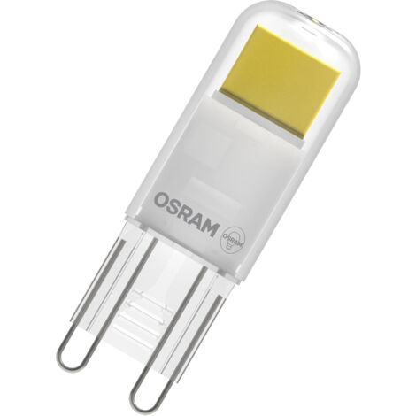 OSRAM LED PIN en verre transparent, de 1,8 W pour 200 lm, lumière blanc chaud de 2700 K, multicolore, culot de fiche retrofit G9, CRI 80, EEK E, diamètre 15 mm. (1/4)