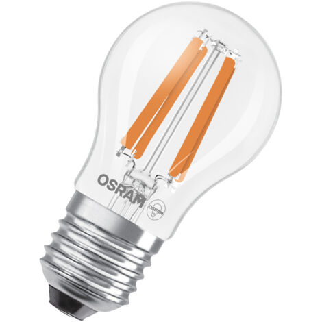 OSRAM en forme de mini bouclassique, avec filament LED décoratif, classe d'efficacité énergétique A, E27, 1,2 W, 255 lm, 2700 K, blanc chaud. Sans échauffement, 100% d'éclairage immédiat. (1/4)
