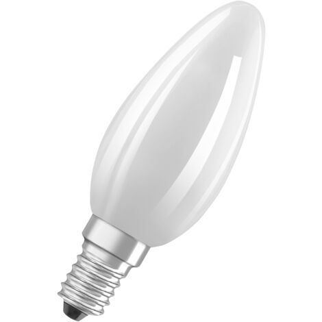 OSRAM LED Superstar Classic B 40 en forme de mini bougie classique en verre dépoli, 2,2 W, 470 lm,E14, lumière blanc chaud de 2700 K, EEK A, 35 mm de diamètre. (1/4)