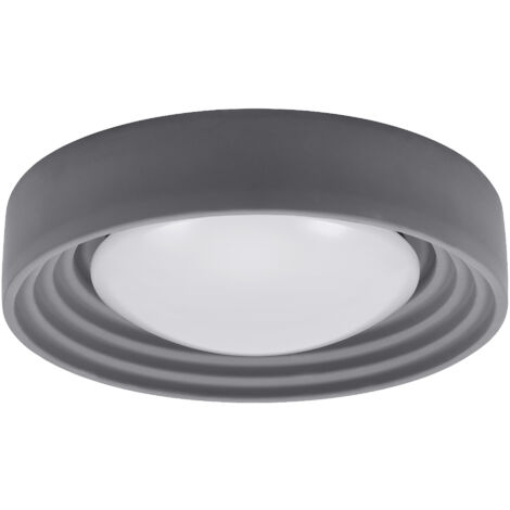LEDVANCE ORBIS Concrete, grey concrete ceiling light with LED, 18 W, 1,500 lm, 3,000 K friendly warm white, dimmable in 3 steps by clicking, 400 mm diameter, IP20 protection, suitable for bathrooms (1/5)