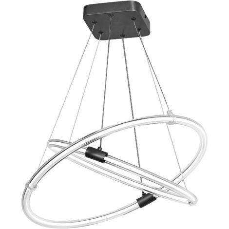 LEDVANCE Decor Celestio Lampe suspendue en polycarbonate ondulé avec LED et design filament, 21 W, 2400 lm, 3000 K, 830 blanc chaud, dimmable, gris foncé, plastique (PC), IP20. (1/5)