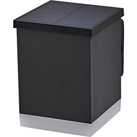 OSRAM Luminaire extérieur ENDURA STYLE SOLAR QUADRO WALL, 0,5W, 50lm, applique murale, gris foncé, éclairage indirect, batterie rechargeable, IP44, température de couleur 3000K, ton blanc chaud (1/4)