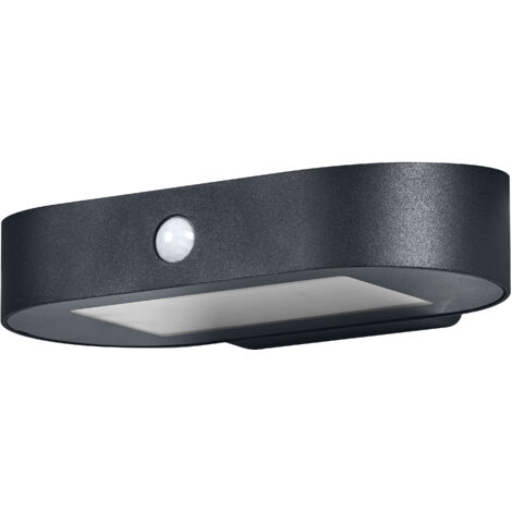 OSRAM Petite applique solaire ENDURA Style Oval, lumière blanc chaud 3000K, capteur intégré, utilisable sans alimentation, longue autonomie : 30 fois 60 secondes en mode PIR, protection IP44, noir (1/4)