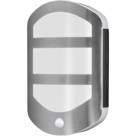 OSRAM ENDURA Style Plate Wall applique murale en acier inox avec capteur et lumière indirecte, luminaire extérieur LED fonctionnel, protection IP44, pour éclairage d'entrée et façades (1/5)